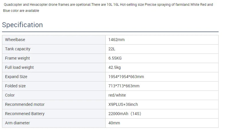 EFT E420P 20L Agriculture Drone, Quadcopte and Hexacopter drone frames are opetional There are