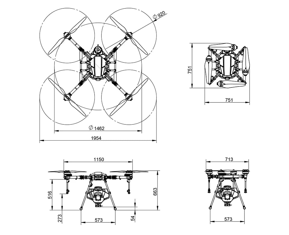 EFT E420P 20L Agriculture Drone, Flow accuracy: (0.2-6L/min) 10% Working water pressure: