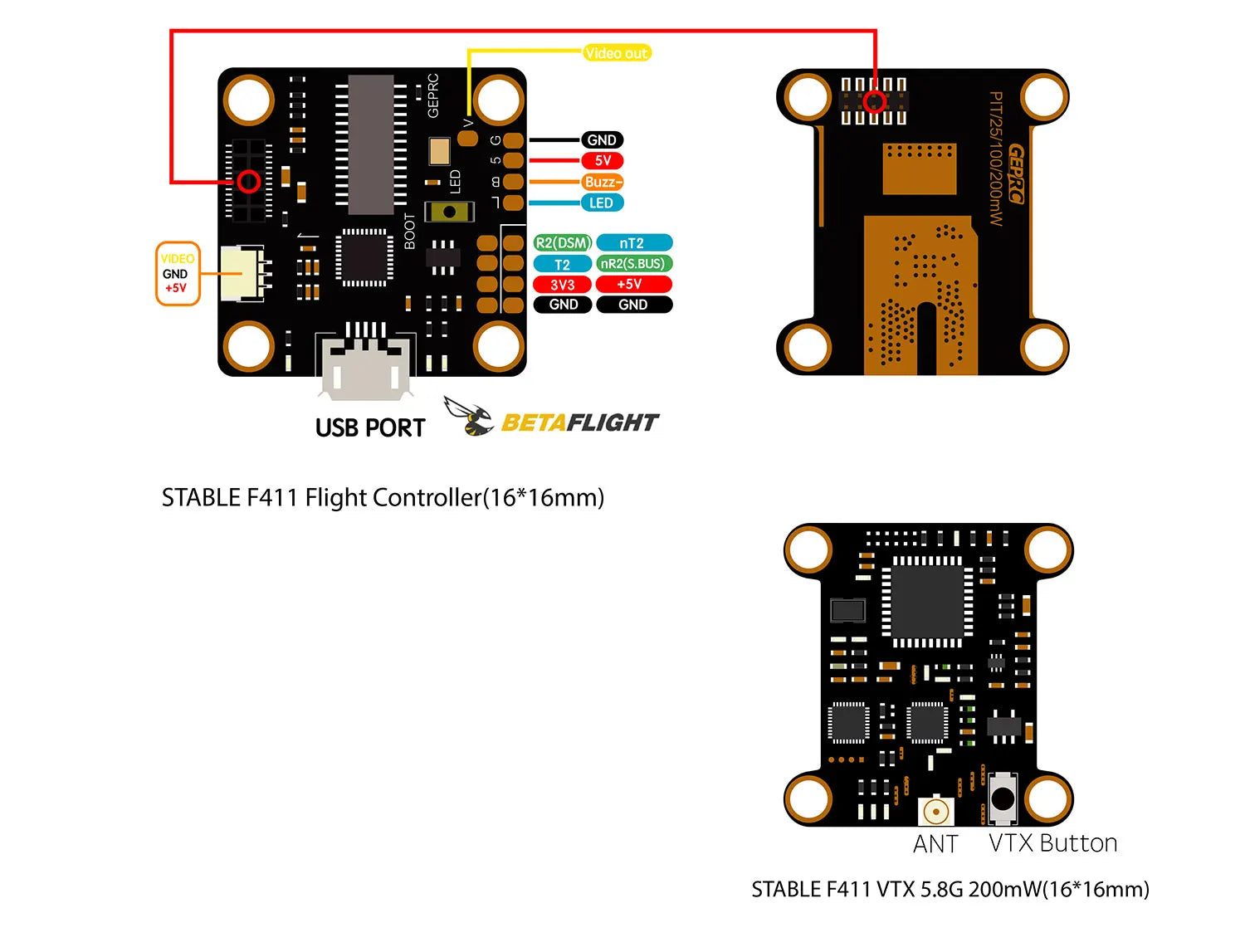 GEPRC STABLE F411 Electoronics All In One ESC Flight Controller 12 GEPRC STABLE F411