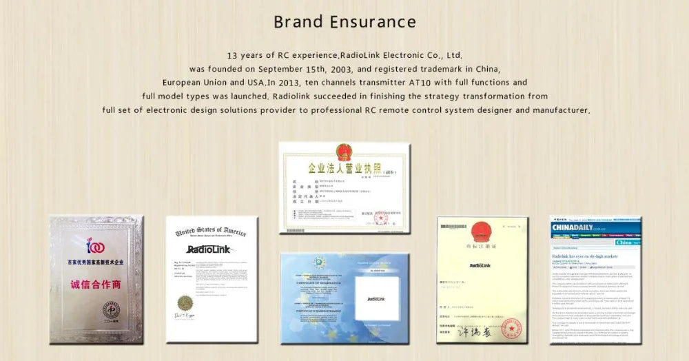 Radiolink Electronic Co. Ltd. is a professional RC remo: control