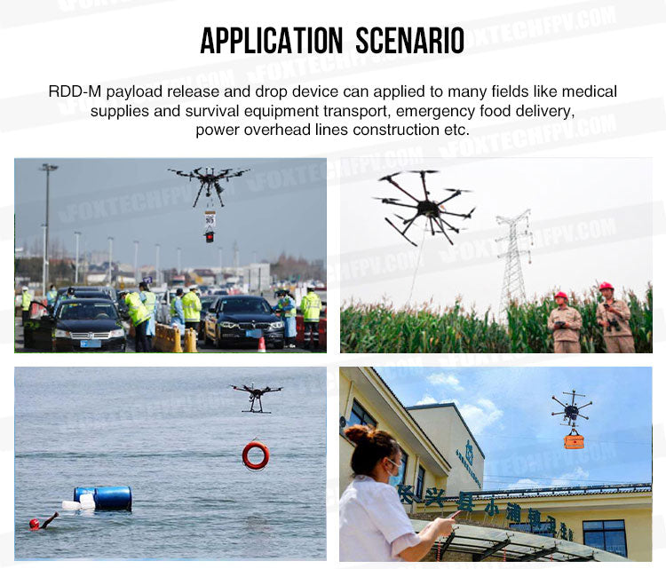 RDD-M 10KG Payload Release and Drop, Payload release device for transporting medical supplies, equipment, and food in emergency situations.