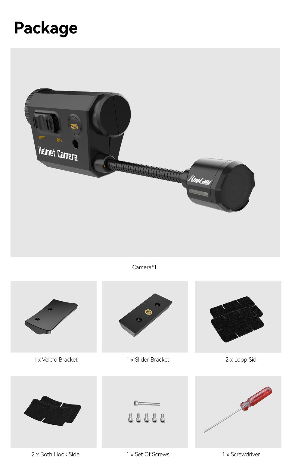 RunCam Helmet Camera Image Sensor 1/2.9” Sensor Video Resolution 1920*10