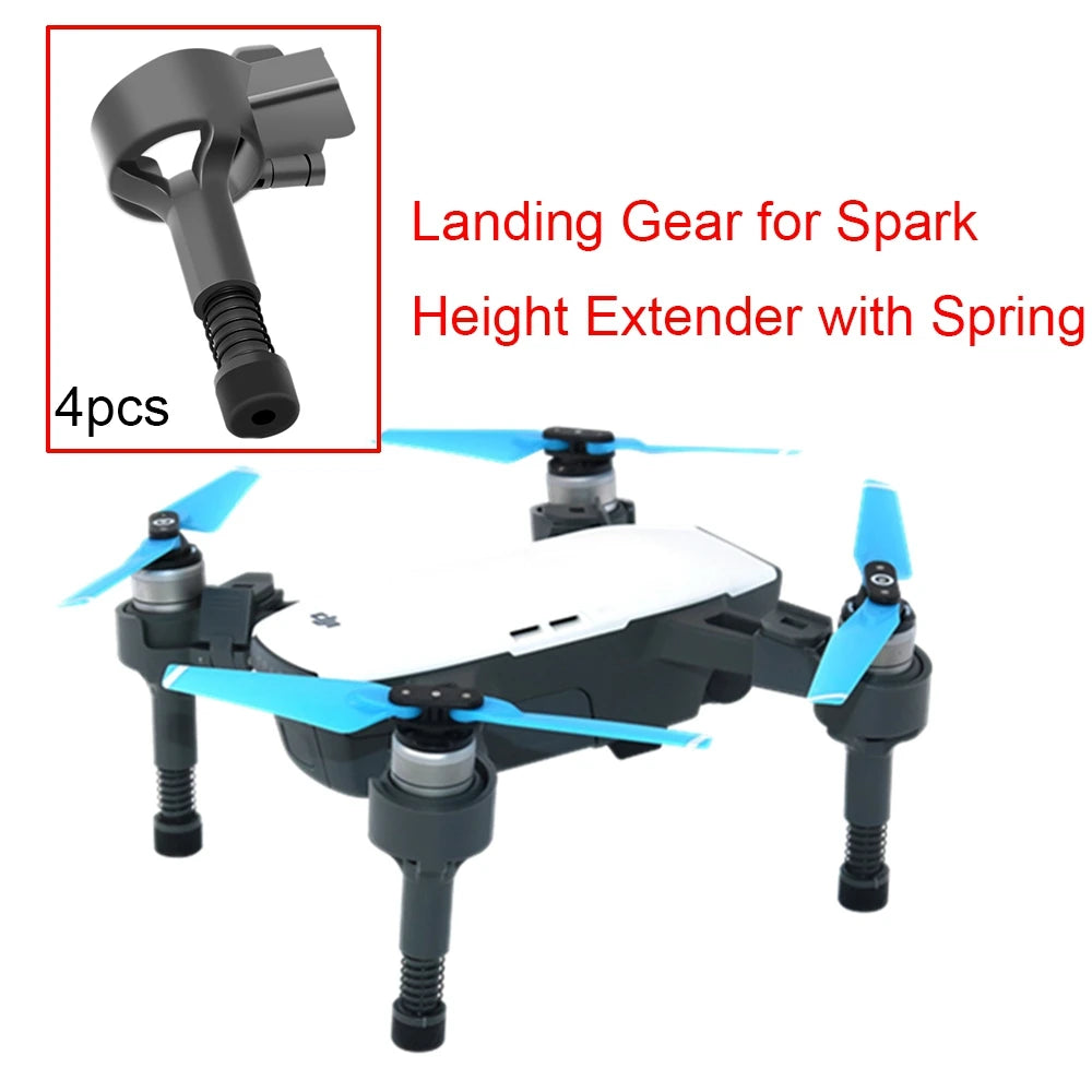 4PCS Landing Gear for DJI Spark Drone Shockproof Stand Soft Spring Legs Quick Release Feet Protector Height Extender Accessory 7 Landing Gear for Spark Height Extender with Spring Apc