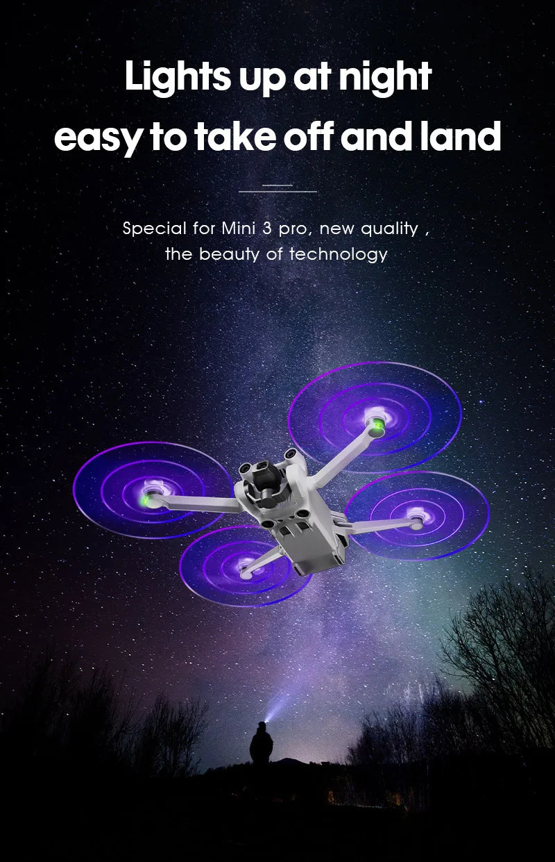 LED Light Flash Propeller, Lights up at night easyto take off andland Special for Mini 3 pro, new