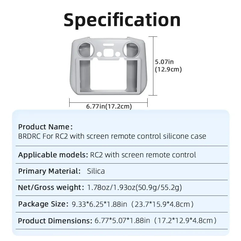 silicone case for RC2 with screen remote control . package size: 9.33*6.2