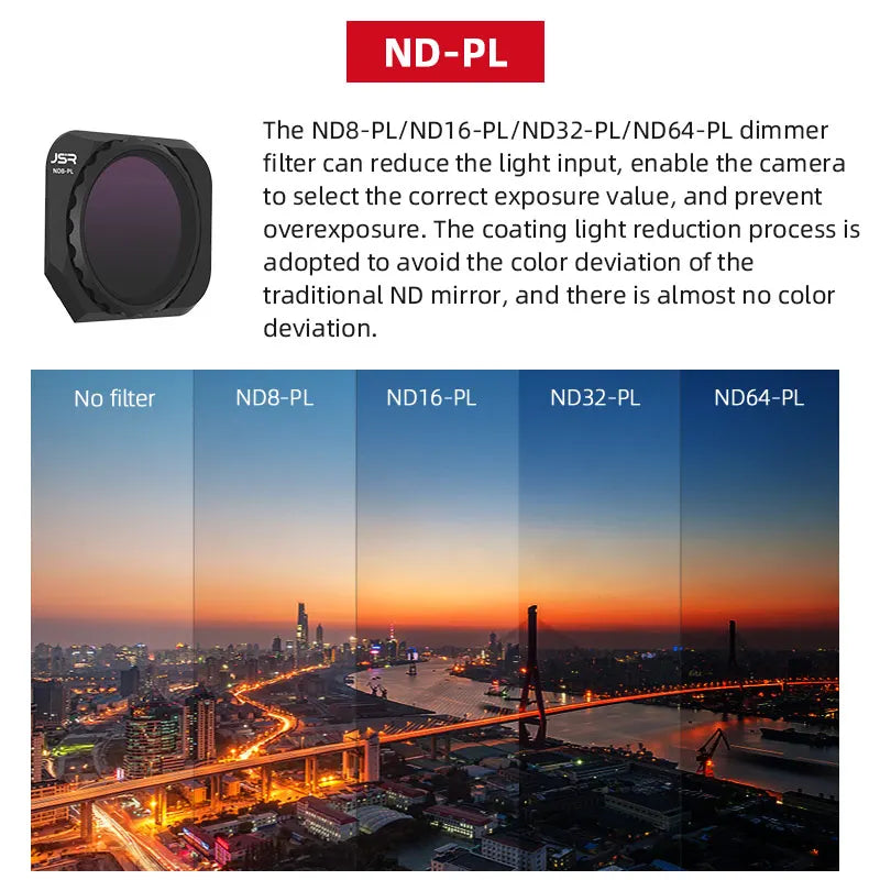 Lens Filter, the dimmer filter can reduce the light input; enable the camera to select the correct exposure