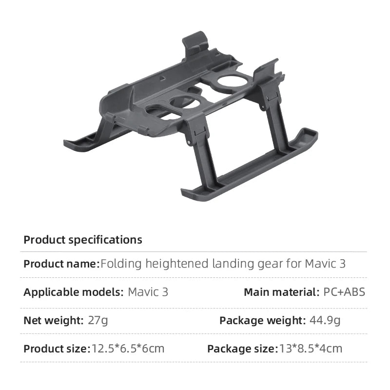 Foldable Landing Gear, Package weight: 44.9g Product size:12.5*6.5*6cm Package size