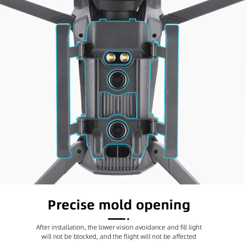 Foldable Landing Gear, lower vision avoidance and fill light will not be blocked . and the flight will be affected