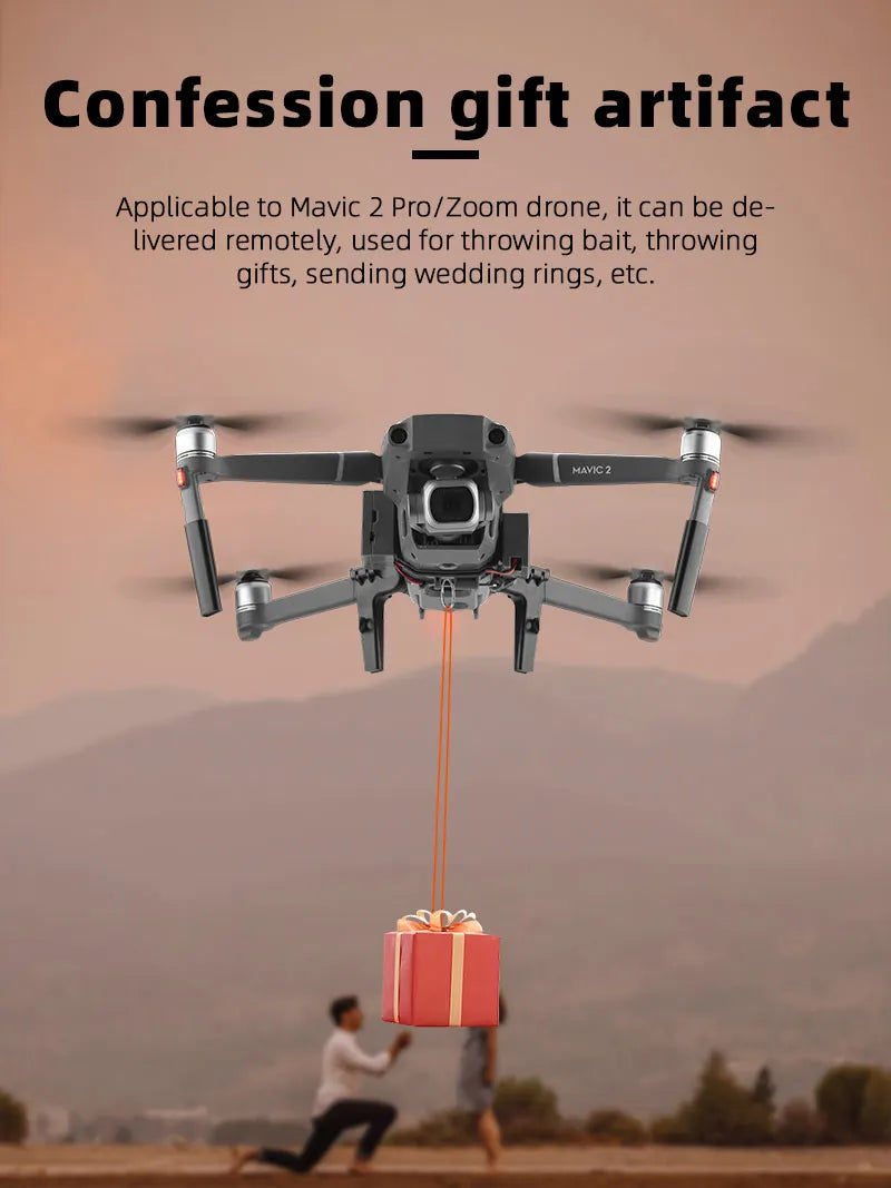 Airdrop-System für DJI Mavic 3/3 Classic/2/AIR 2/2S Drohnenwerfer, Angelköder, Ehering, Geschenk, Lieferung von Lebensrettungssets 22 gift artifact Applicable to Mavic 2 Pro/Zoom drone, can be