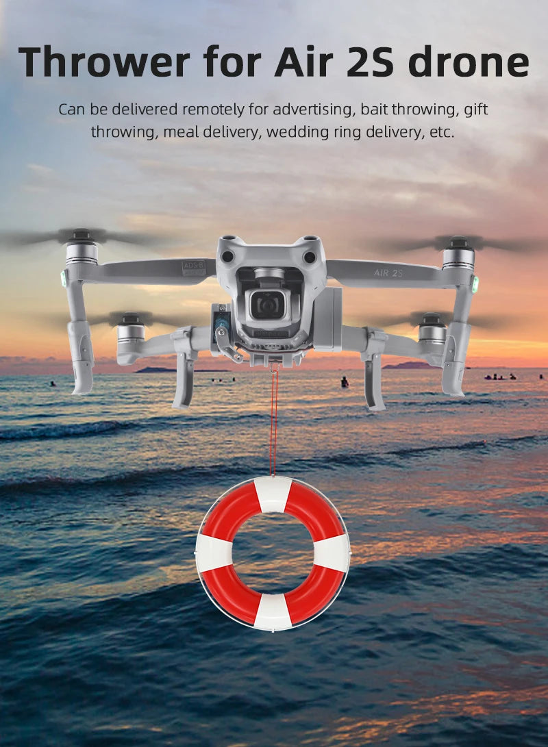 Airdrop-System für DJI Mavic 3/3 Classic/2/AIR 2/2S Drohnenwerfer, Angelköder, Ehering, Geschenk, Lieferung von Lebensrettungssets 29 Thrower for Air 2S drone Can be delivered remotely for advertising, bait throwing, gift throwing