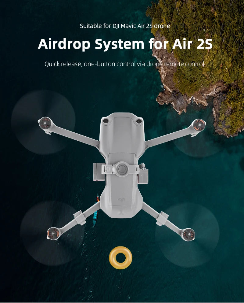 Airdrop-System für DJI Mavic 3/3 Classic/2/AIR 2/2S Drohnenwerfer, Angelköder, Ehering, Geschenk, Lieferung von Lebensrettungssets 31 Suitable for DJI Mavic Air 2S drone Airdrop System for Air 25 Quick release