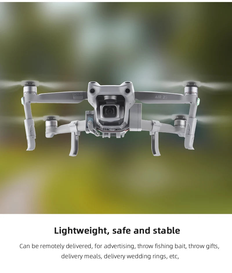 Airdrop-System für DJI Mavic 3/3 Classic/2/AIR 2/2S Drohnenwerfer, Angelköder, Ehering, Geschenk, Lieferung von Lebensrettungssets 32 AIR 25 Lightweight, safe and stable Can be remotely delivered, for advertising, throw fishing