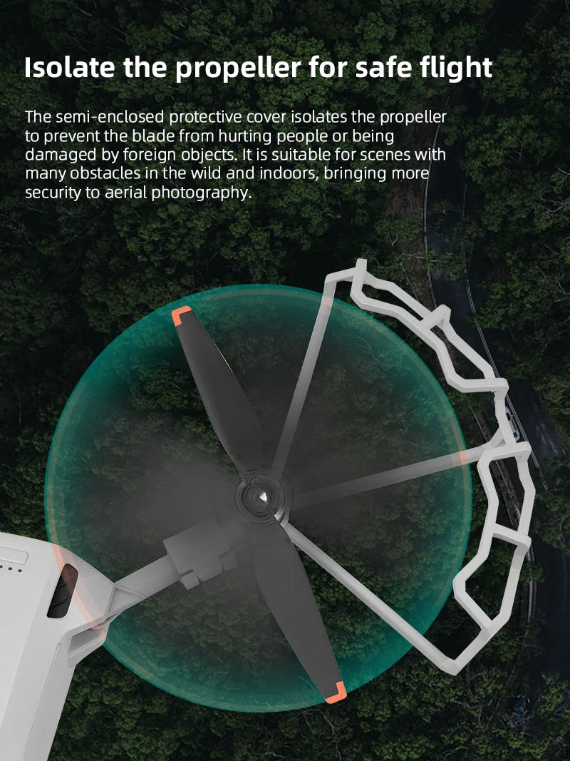 Propeller Guard for DJI Mini 3 Pro Drone, Isolate the propeller for safe flight The semi-enclosed protective cover isolates