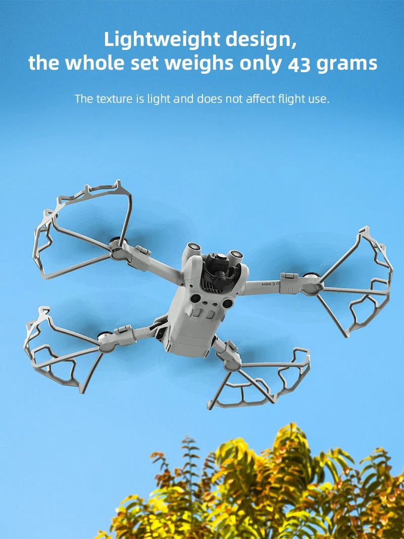 Propeller Guard for DJI Mini 3 Pro Drone, the whole set weighs only 43 grams The texture is light and does not affect flight use.