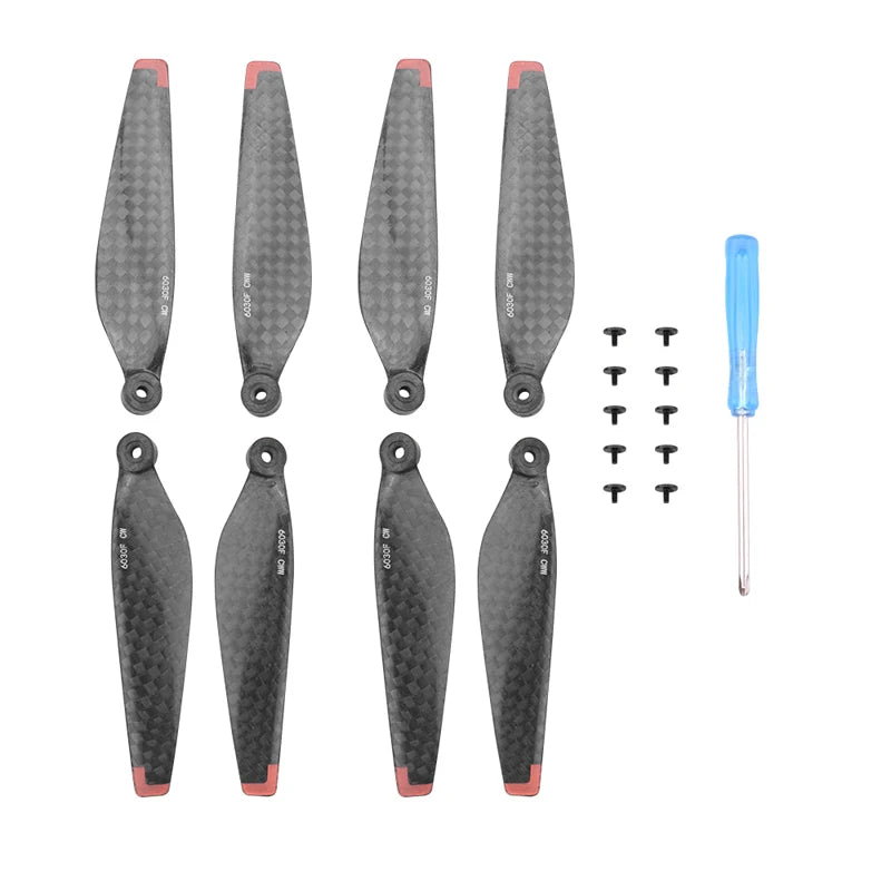 Carbon Fiber Propeller, Carbon fiber material: carbon fiber Applicable models: for Mini 3 Pro Color: Orange Edge
