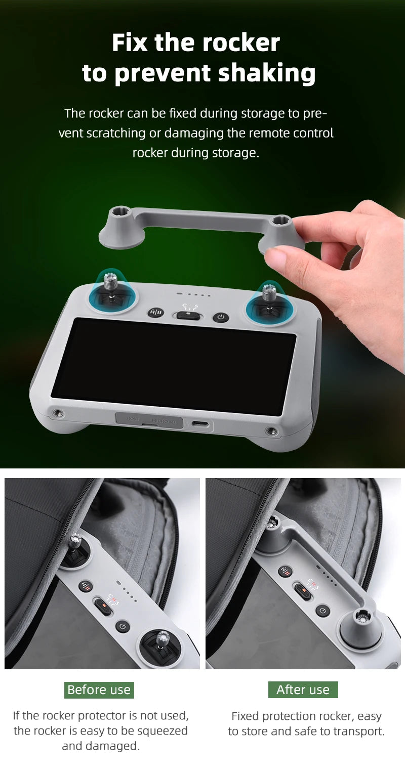 Rocker Joystick Protector für DJI Mini 3 Pro – Fernbedienung Daumen Rocker Cap Stick Cover Drone RC Zubehör 9 Rocker Joystick Protector for DJI Mini 3 Pro, fix the rocker to prevent shaking The rocker can be fixed during storage to prevent scratching