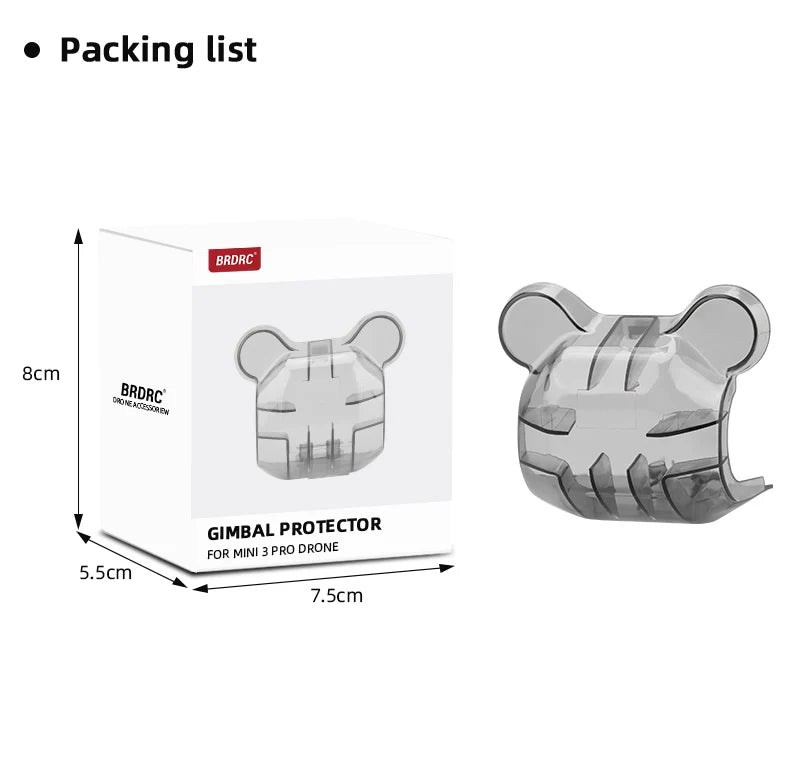 Camera Lens Cap for DJI MINI 3 PRO Drone, Packing list BRDRC" 8cm GIMBAL PROTEcTOR FOR