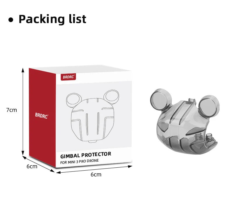 Camera Lens Cap for DJI MINI 3 PRO Drone, Packing list BRDRC 7cm GIMBAL PROTECTOR FOR MINI PRO