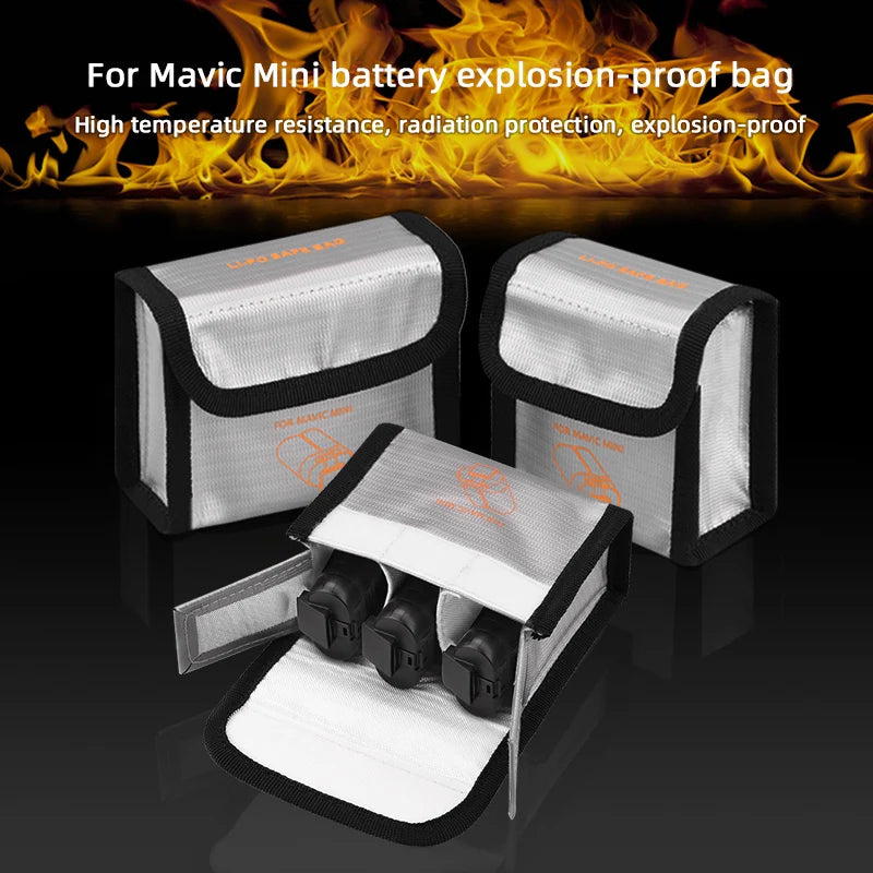 Batteriesichere Tasche Explosionsgeschützte Lipo-Sicherheitsschutz-Trageabdeckung Aufbewahrungskoffer für DJI Mavic Mini/Mini 2/SE-Drohnenzubehör 12 Bag for Mavic Mini battery explosion-proof bag High temperature resistance, radiation protection; explosion
