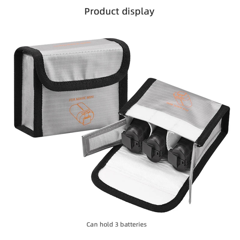 Batteriesichere Tasche Explosionsgeschützte Lipo-Sicherheitsschutz-Trageabdeckung Aufbewahrungskoffer für DJI Mavic Mini/Mini 2/SE-Drohnenzubehör 14 Product display Can hold 3