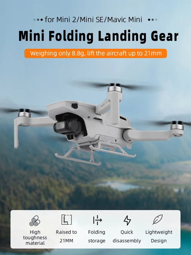 Landing Gear for DJI Mavic MINI 1/2/SE Quick Release Height Extended Bracket Stand Feet Leg Support Drone Accessories 9 Landing Gear, 8.8g for Mini 2/Mini SE/Mavic Mini Mini Folding Land