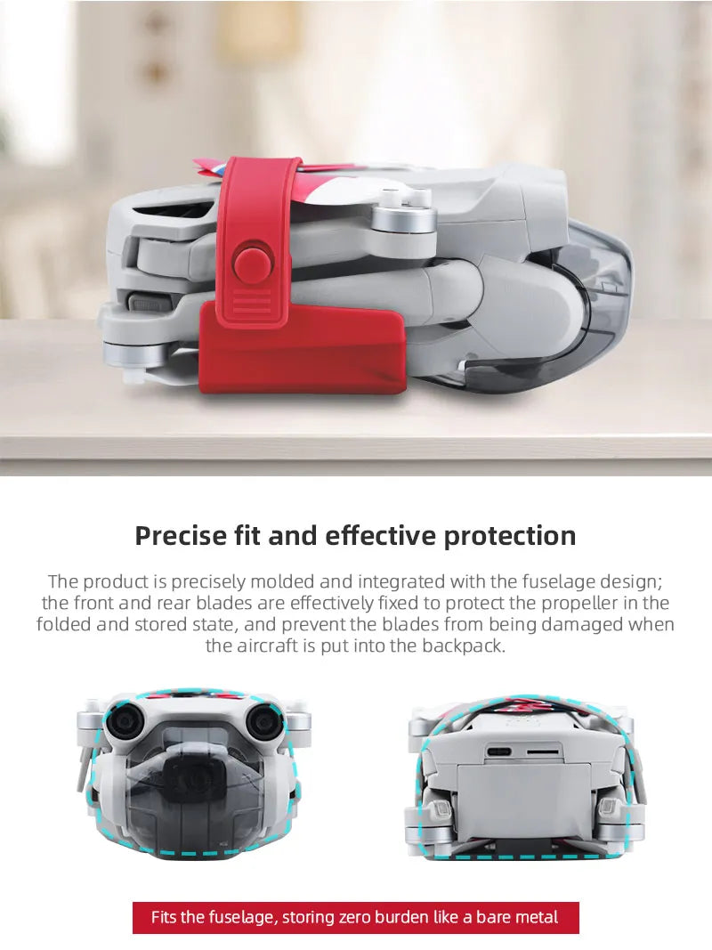 Propeller Holder for DJI Mini 3 PRO, backpack fits the fuselage, storing zero burden like a bare metal putty