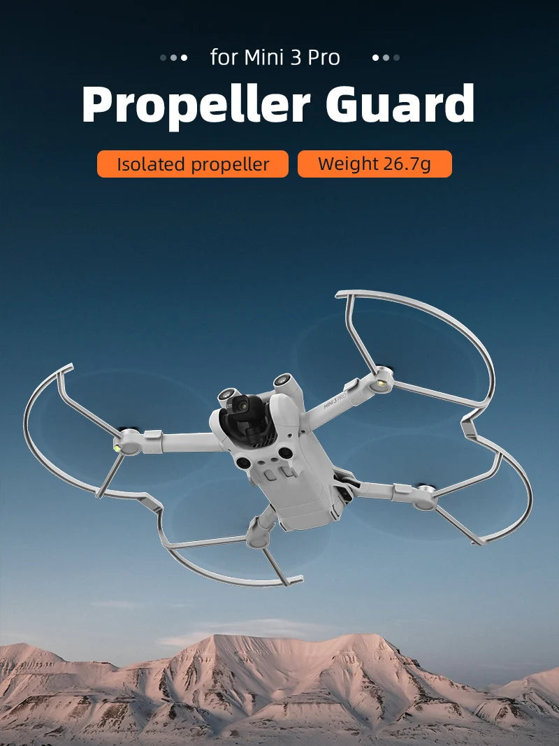 ل DJI MINI 3 PRO ملحقات طائرة بدون طيار مجموعات المروحة حامل غطاء العدسة حالة المروحة الحرس الهبوط 19 Propeller Guard Isolated propeller Weight 26.7g for Mini 3