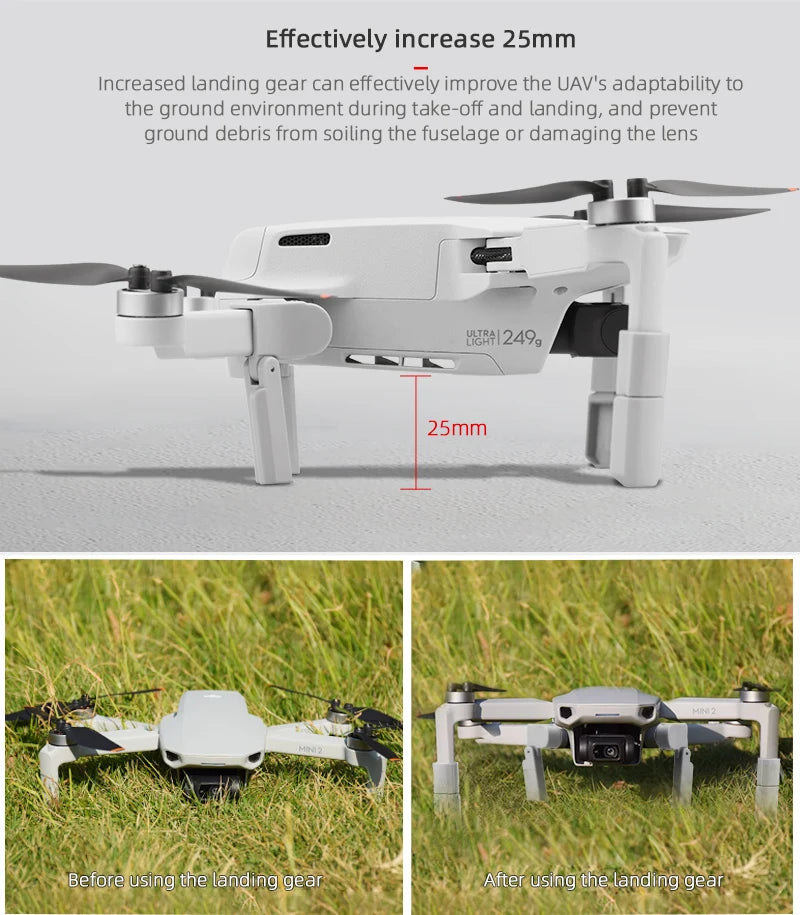 Foldable Heightening Landing Gear, increased landing gear can effectively improve the UAV's adaptability to the ground environment during take