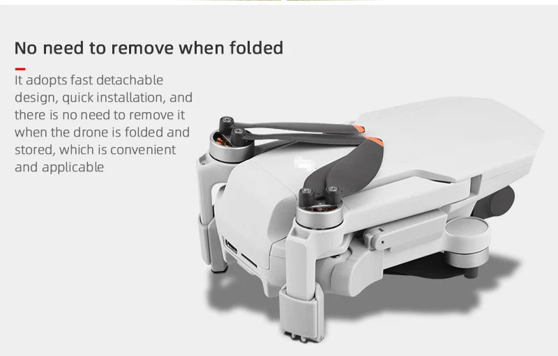 Foldable Heightening Landing Gear, adopts fast detachable design, quick installation, no need to remove when folded 