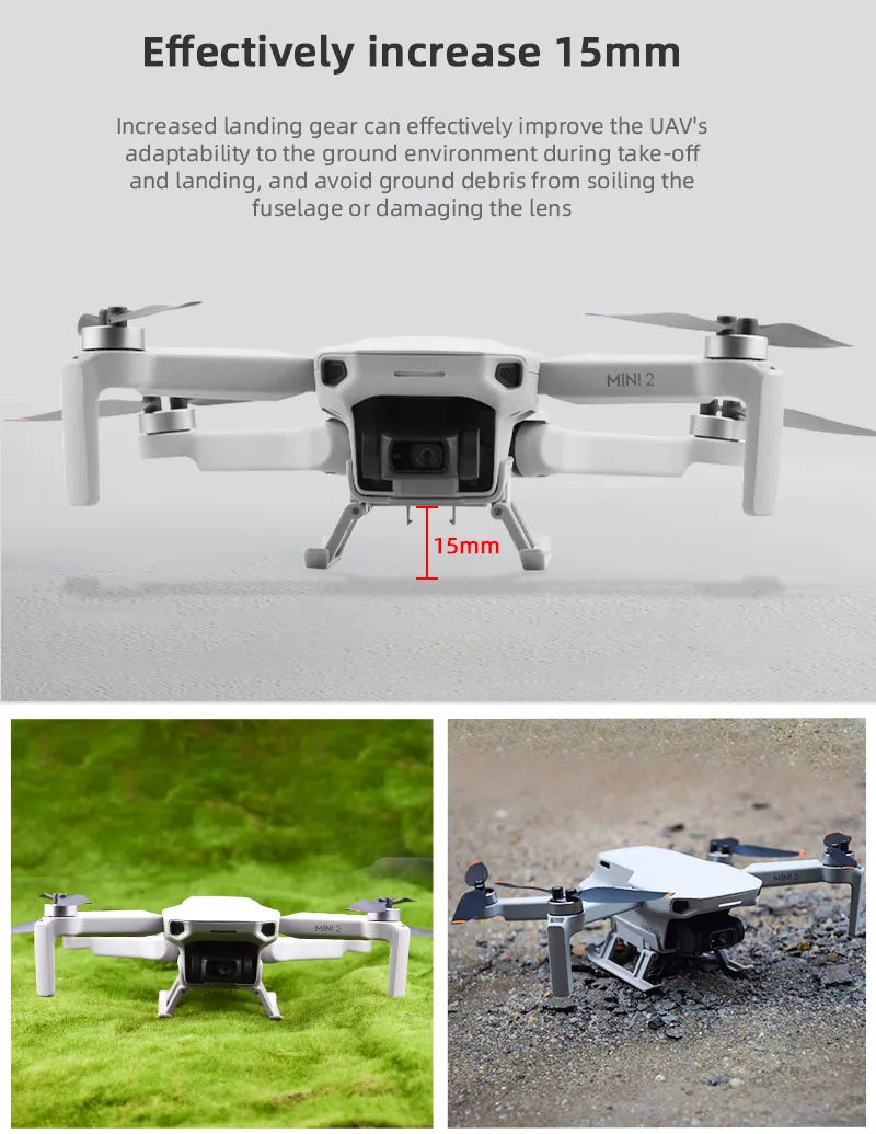 Foldable Heightening Landing Gear, Increased landing gear can effectively improve the UAV's adaptability to the ground environment during