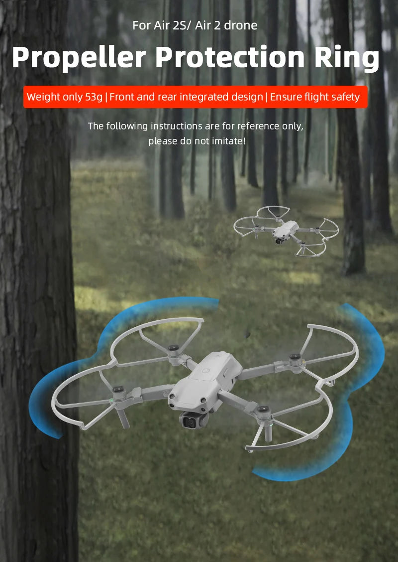 Propeller Guard, Ensure flight safety For Air 25/ Air 2 drone Propeller Protection Weight only 53g Front
