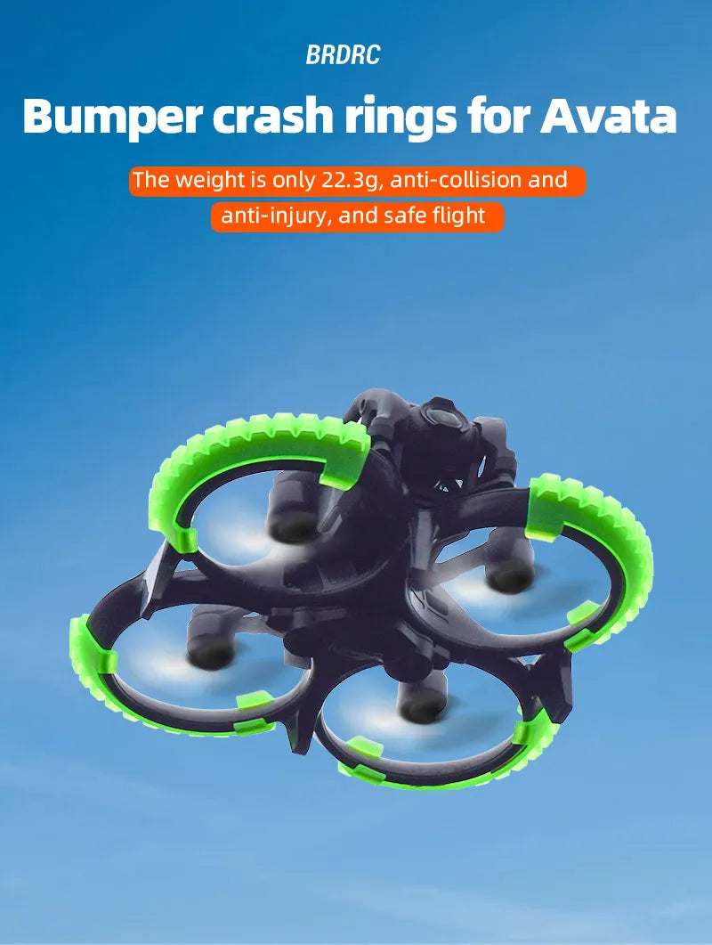 Propellerschutz für DJI AVATA Drone – Stoßstange, Antikollisionsstangenringe, Propellerschutz, Anti-Fall-Schutzabdeckung, Zubehör 12 Propeller Guard for DJI AVATA Drone, BRDRC Bumper crash rings for Avata The weight is only 22.3