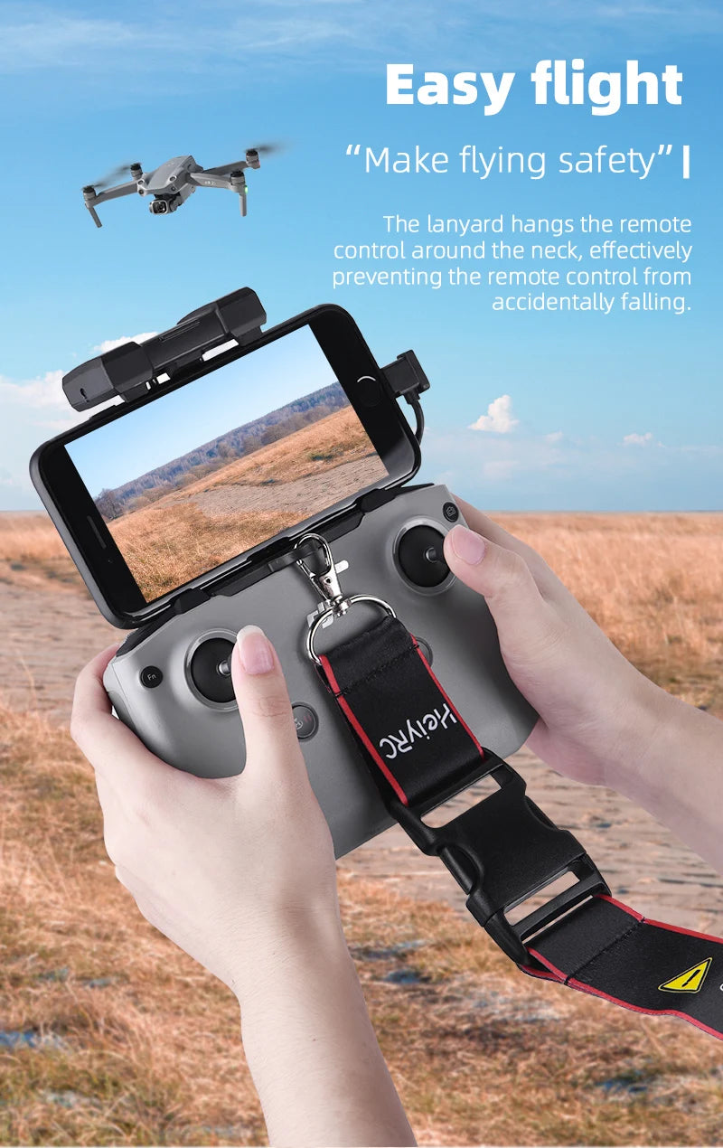 Tablet-Halter für DJI Mini 2/MINI 3 PRO Fernbedienung Verlängerungshalterung Tablet-Halter für DJI Mavic 3/Air 2/2S Fernbedienungszubehör 33 Tablet Holder, the lanyard hangs the remote control around the neck . it effectively prevents the