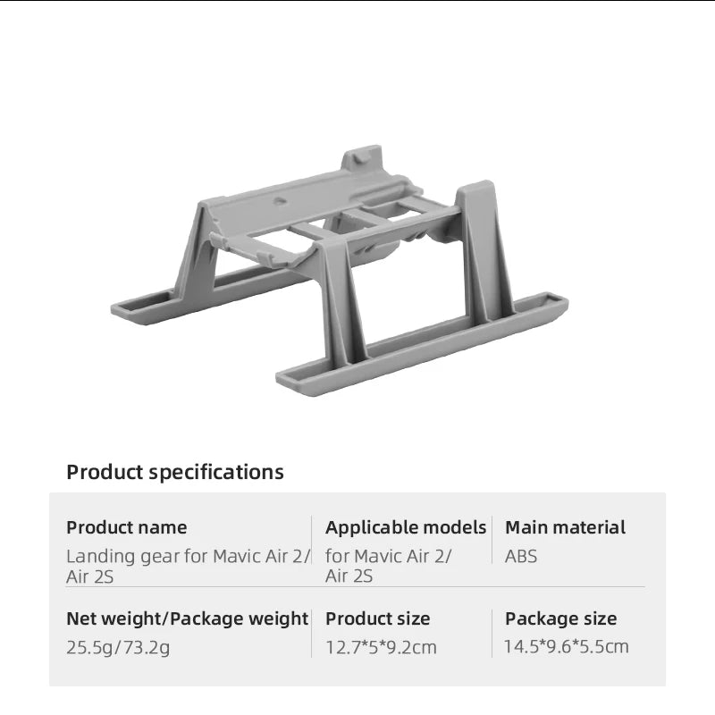 Erweiterungen Fahrwerk für DJI Mavic Air 2/2S Drone Extended Leg Quick Release Support Protector für Mavic Air 2S Zubehör 22 Extensions Landing Gear, Product specifications Applicable models Main material Landing gear for Mavic Air 2/ for Ma