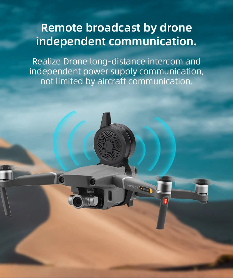 Universal Wireless Loud Speaker Megaphone for DJI Mavic 3 Mini 1 2 SE Pro Air 1 2 2S Spark 2 Pro Zoom FIMI X8 Zion SG906 ICAT 2 9 Universal Wireless Loud Speaker, Realize Drone long-distance intercom and independent power supply communication, not limited