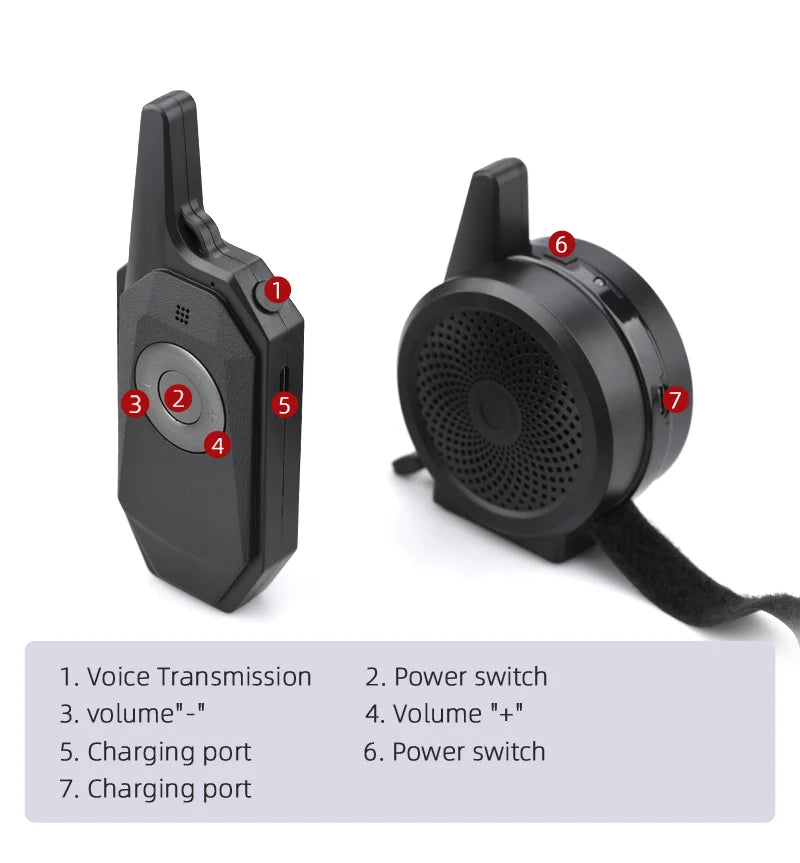 Universal Wireless Loud Speaker Megaphone for DJI Mavic 3 Mini 1 2 SE Pro Air 1 2 2S Spark 2 Pro Zoom FIMI X8 Zion SG906 ICAT 2 10 Voice Transmission 2. Power switch 3. volume" 4. Volume" 5. Charging port 6. Power switch 7.