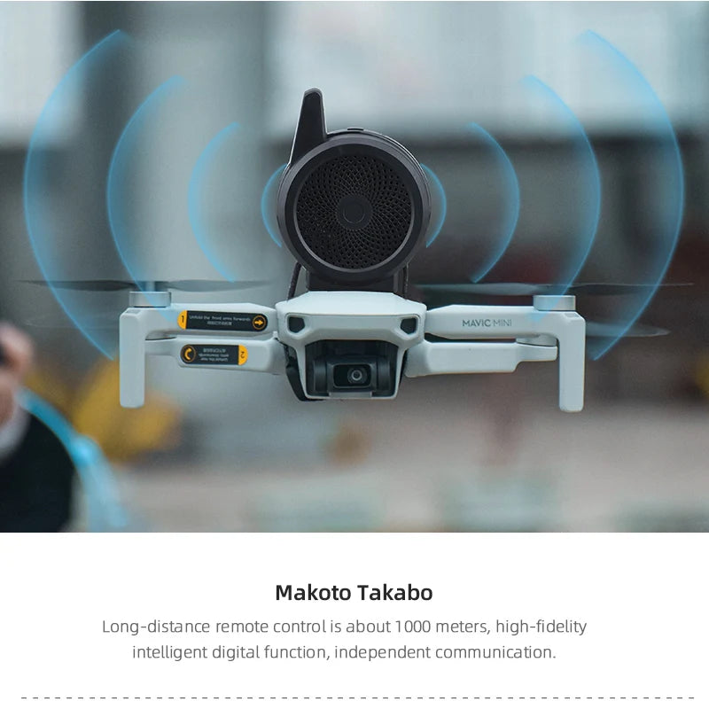 Universal Wireless Loud Speaker Megaphone for DJI Mavic 3 Mini 1 2 SE Pro Air 1 2 2S Spark 2 Pro Zoom FIMI X8 Zion SG906 ICAT 2 12 Universal Wireless Loud Speaker, MAVIC MINI Makoto Takabo Long-distance remote control is about 1000
