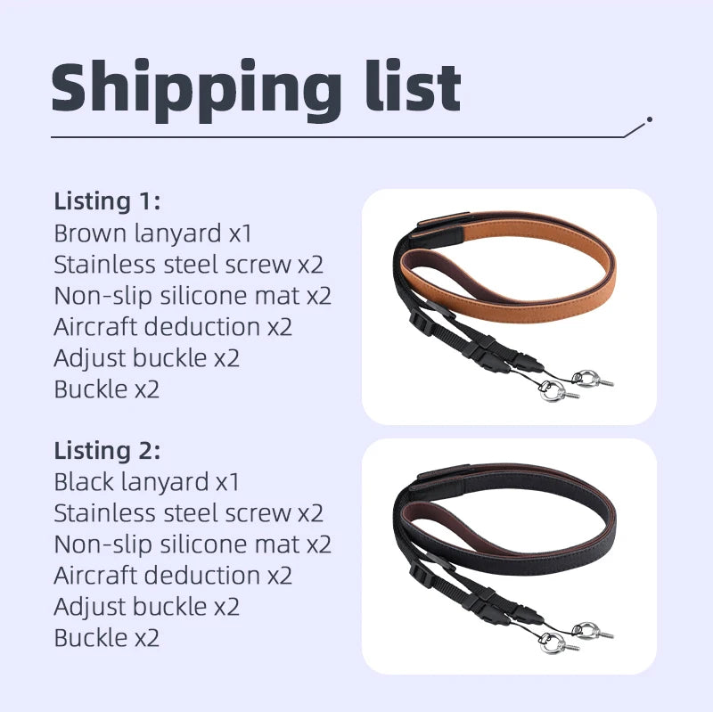 Lanyard/Strap, Black lanyard xl Stainless steel screw x2 Non-slip silicone