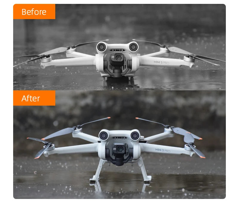 Increase the height by 15mm and reduce the impact of the Mini 2 body and battery with the