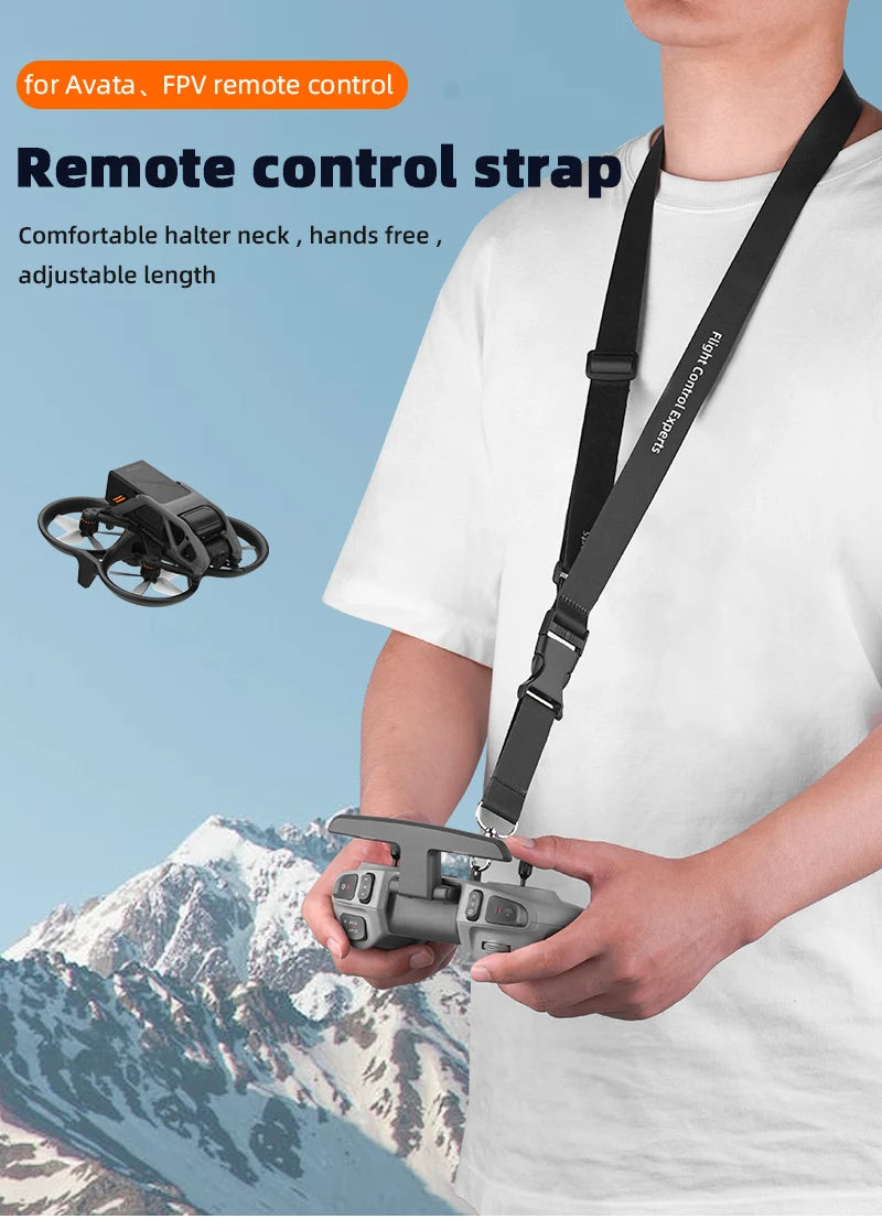 Lanyard-Umhängeband für DJI Avata – Sicherheitsgurt-Gürtelschlaufe für DJI Avata-Fernbedienung, Drohne, RC-Zubehör 8 Lanyard Neck Strap for DJI Avata, FPV remote control strap Comfortable halter neck hands free adjustable length L 1 1