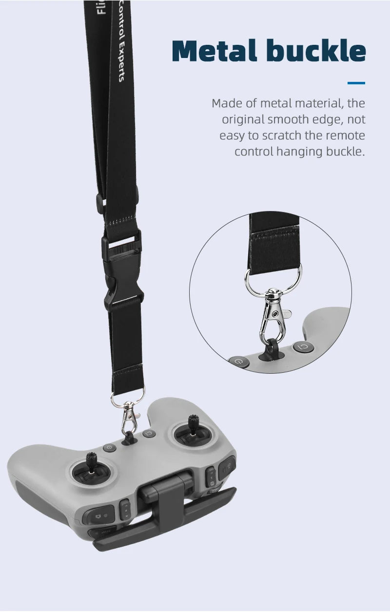 Lanyard-Umhängeband für DJI Avata – Sicherheitsgurt-Gürtelschlaufe für DJI Avata-Fernbedienung, Drohne, RC-Zubehör 15 Lanyard Neck Strap for DJI Avata, 2 1 Metal buckle Made of metal material, the original smooth edge, not easy to scratch the