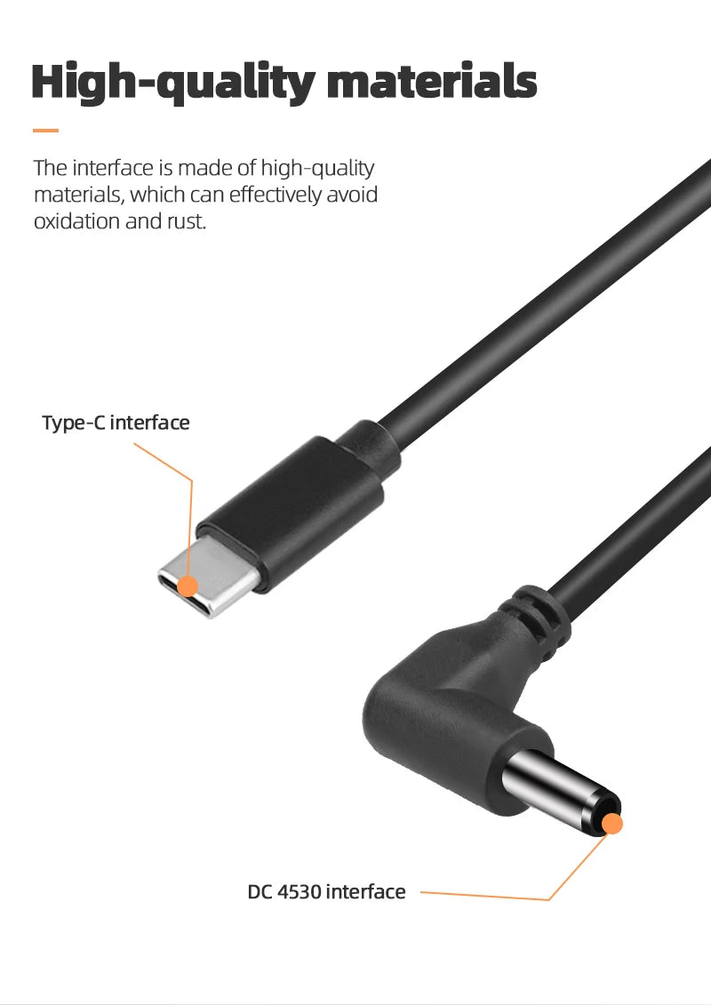 Stromladekabel für DJI Goggles 2 – Schnelllade-Netzteilkabel für DJI Avata Drohnenzubehör 11 Power Charging Cable for DJI Goggles 2, Type-C interface DC 4530 interface is made of high-quality materials, which can effectively