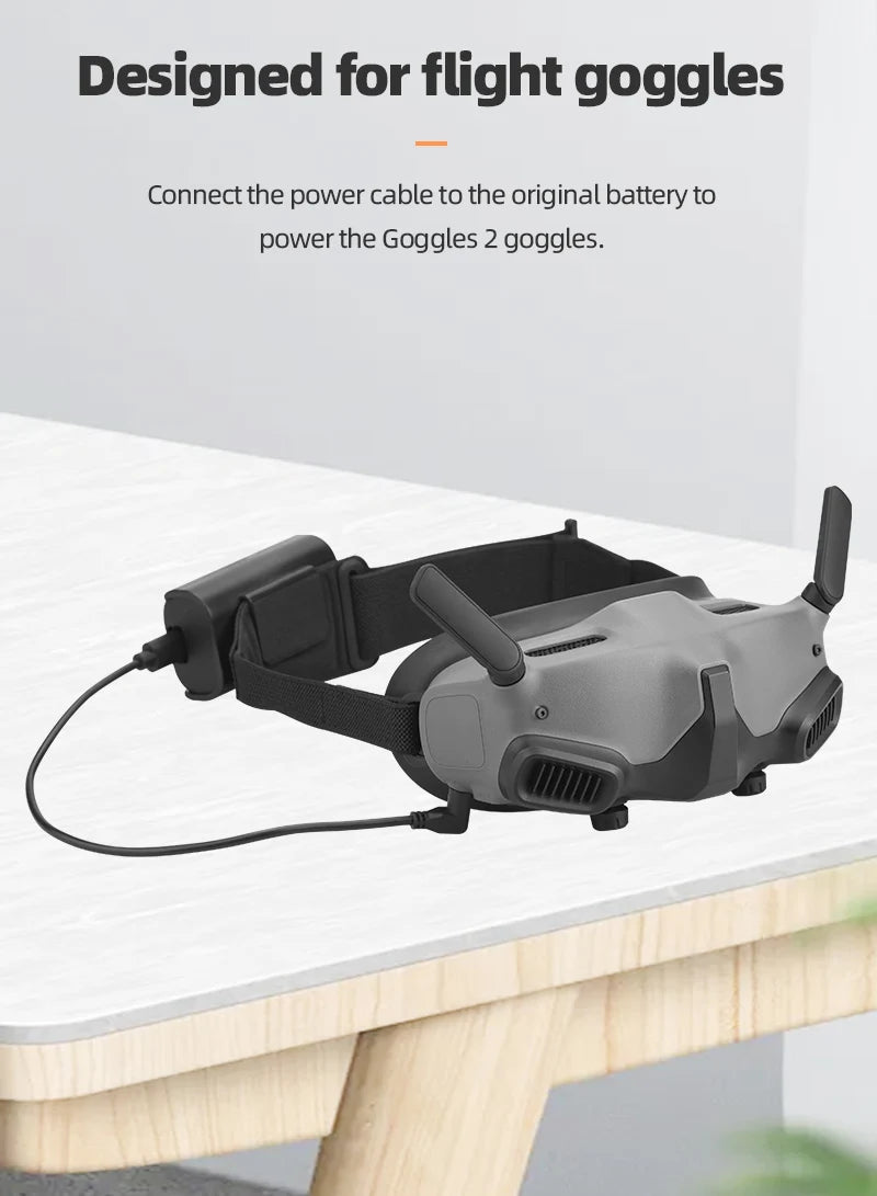 Stromladekabel für DJI Goggles 2 – Schnelllade-Netzteilkabel für DJI Avata Drohnenzubehör 12 Power Charging Cable for DJI Goggles 2, Designed for flight goggles Connect the power cable to the original battery to power the Go