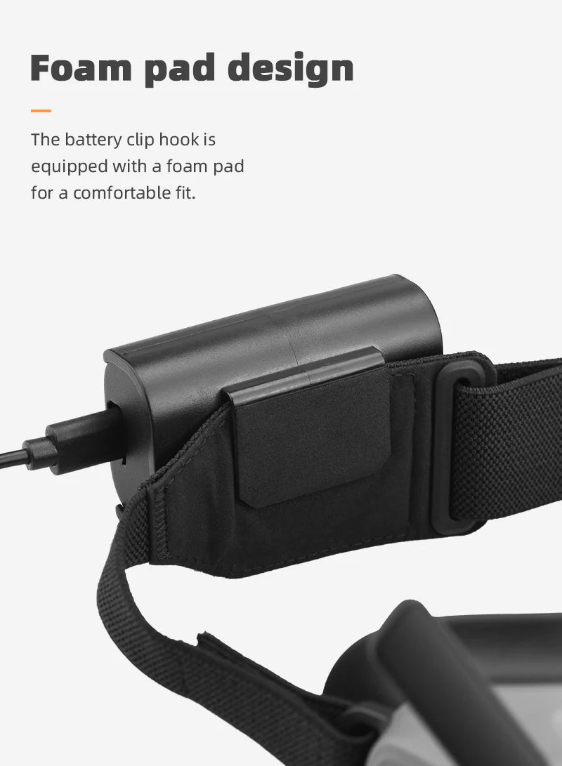 Stromladekabel für DJI Goggles 2 – Schnelllade-Netzteilkabel für DJI Avata Drohnenzubehör 17 Power Charging Cable for DJI Goggles 2, foam design The battery clip hook is equipped with a foam pad for a comfortable fit: