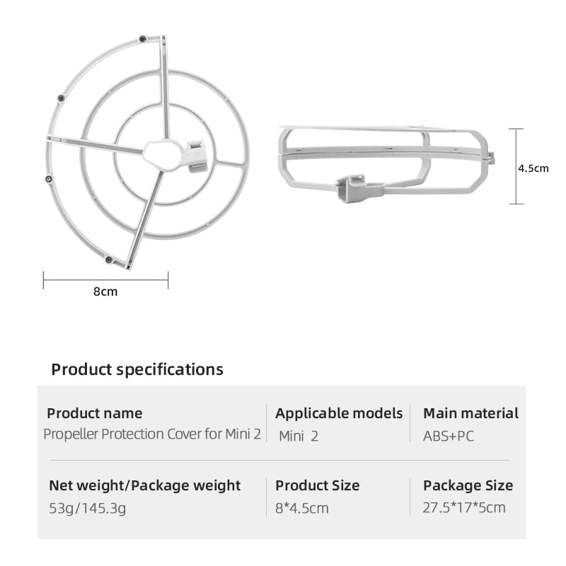 8*4.Scm Product specifications Product name Applicable models Main material Propeller Protection
