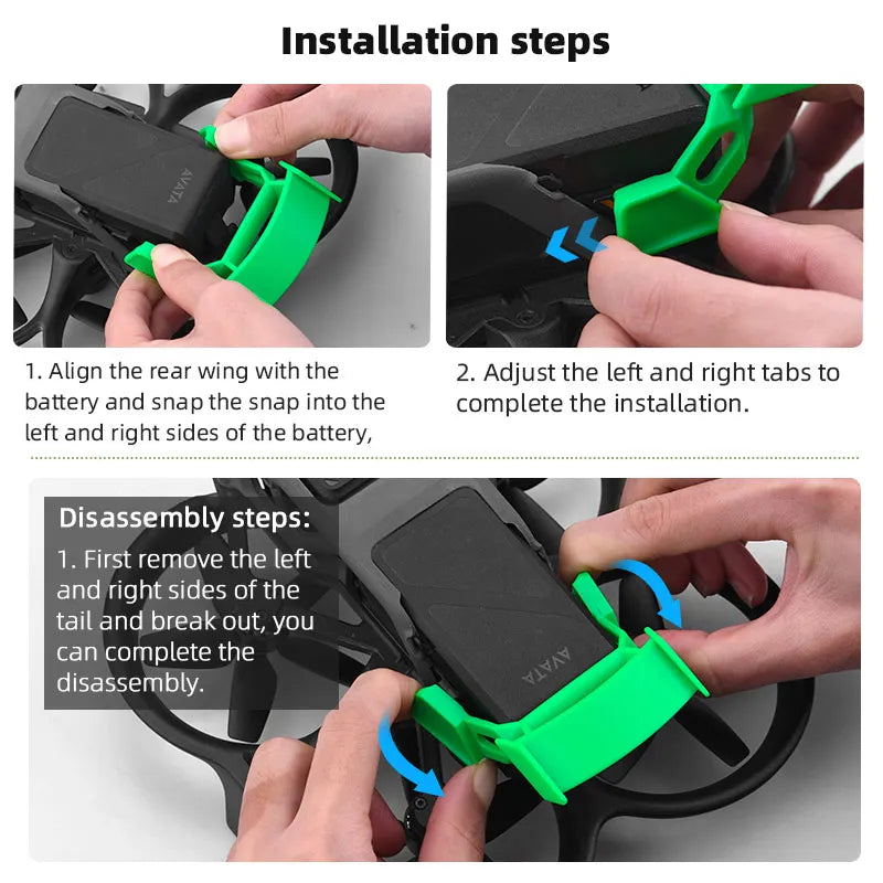 Flight Tail für DJI Avata – Batterieschutzabdeckung Flying Tail Batterie Schnellverschluss-Demontageclip Drohnenzubehör 13 Flight Tail for DJI Avata, yoU can complete the disassembly steps: 1 . first