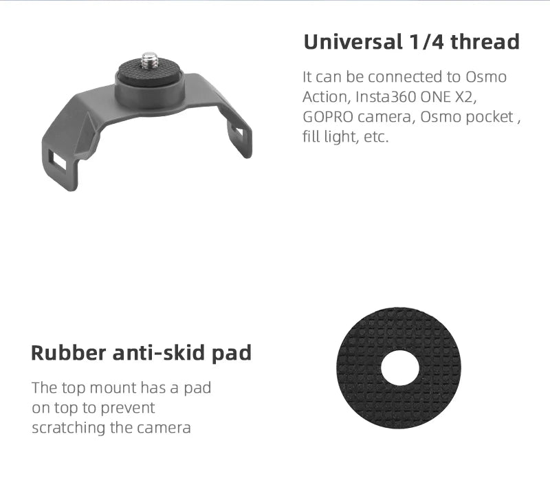 Top Extension Kamera Fülllicht Halterung Halterung für DJI Mavic 3/Air 2 2S Mini 2 SE FIMI X8 SE 2020 für Osmo Action GOPRO 19 universal 1/4 thread It can be connected to Osmo Action, Insta360 ONE