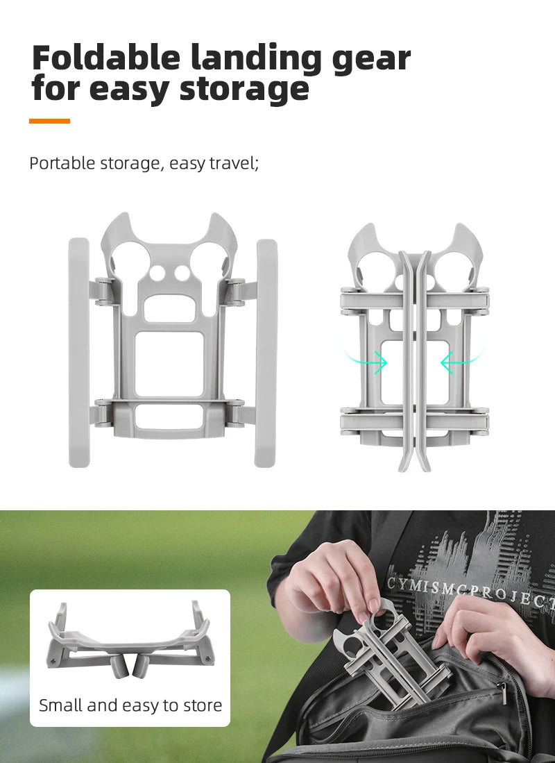Landing Gear for DJI Mini 3 PRO Drone, Foldable landing gear for easy storage Portable storage, easy travel; jief Small