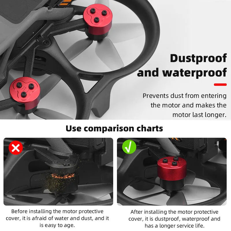 Gimbal Camera Bar for DJI Avata Drone, the motor protective cover is dustproof and waterproof . it prevents dust from entering the motor