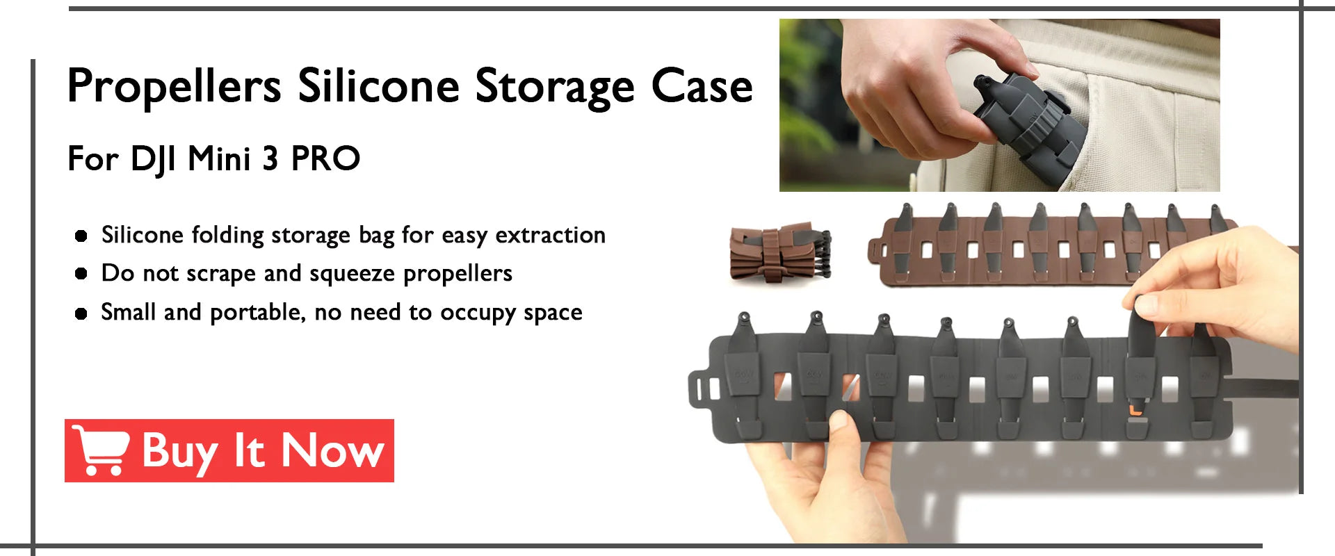 Propellers Silicone Storage Case For DJl Mini 3 PRO Folding storage bag for easy